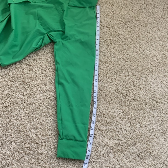 J for Justify KELLY green button shirt one pocket long sleeve womens SZ M - Picture 13 of 13